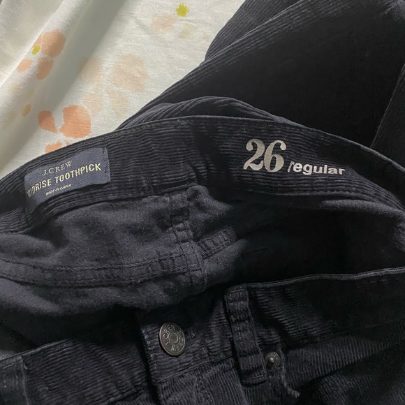 Midrise toothpick 26 regular black corduroy pants - Picture 2 of 5